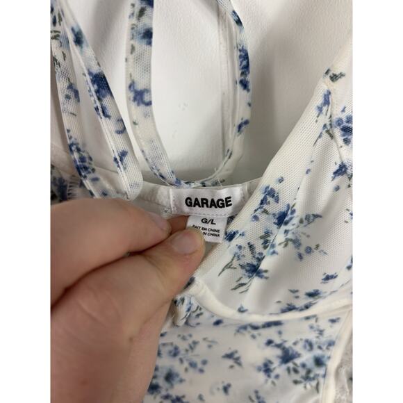 Garage White Lace Babydoll Crop top Western Coquett Bloomcore Peasant Fairy L - Picture 3 of 6